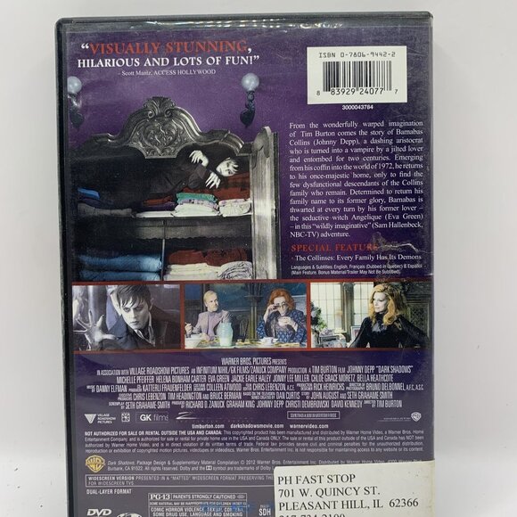 Dark Shadows (DVD) Warner Home Video Horror Rated PG-13 Widescreen Johnny Depp - Picture 3 of 4